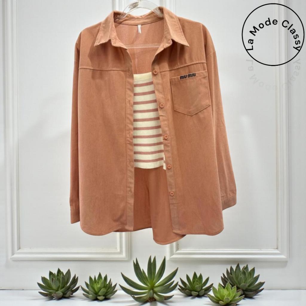 Kemeja Corduroy Oversize korea style