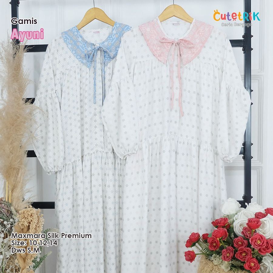 Cutetrik Terbaru Gamis Syari Ayuni Maxmara Silk | Gamis Anak Perempuan & Wanita Dewasa