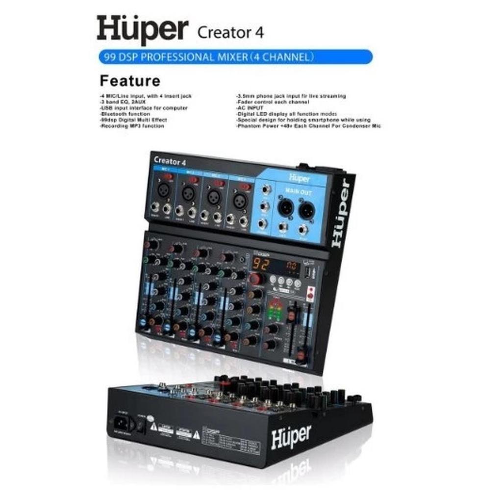 Mixer Audio Huper Creator4 4ch Mixer huper 4ch creator 4
