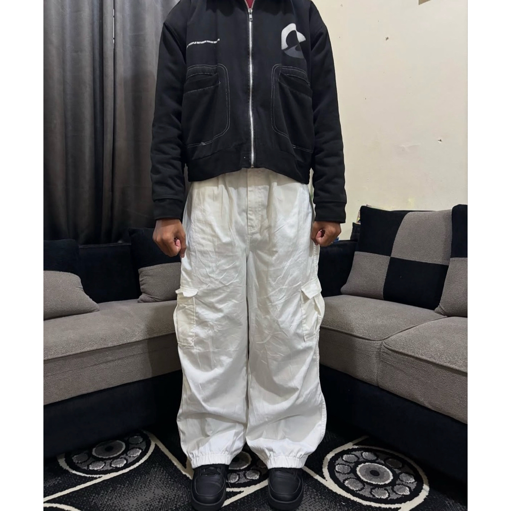 Wego Cargo Ballon Pants White