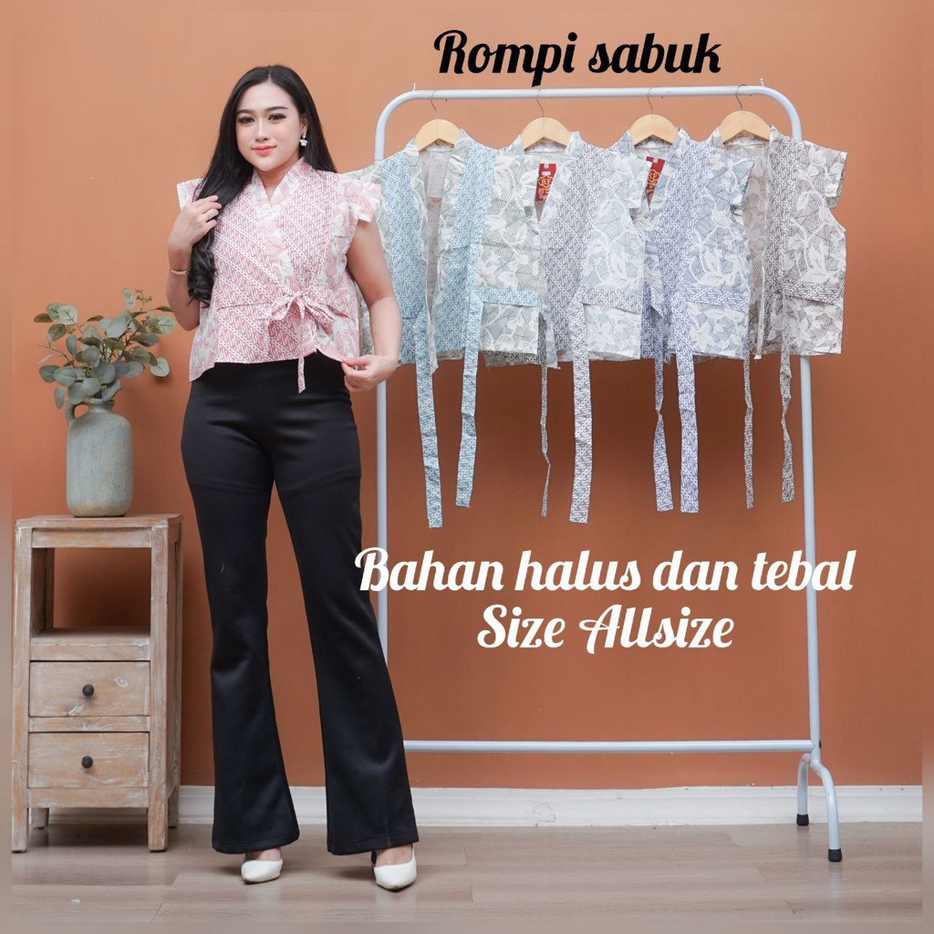 ROMPI SABUK BATIK WANITA - CROP /Rompi batik wanita fashion