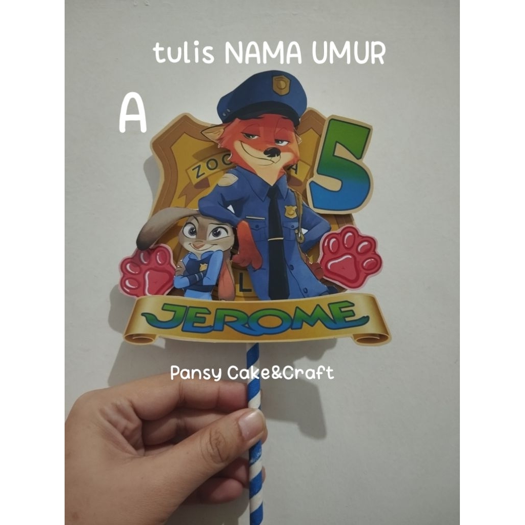 Cake topper Pop Up Zootopia