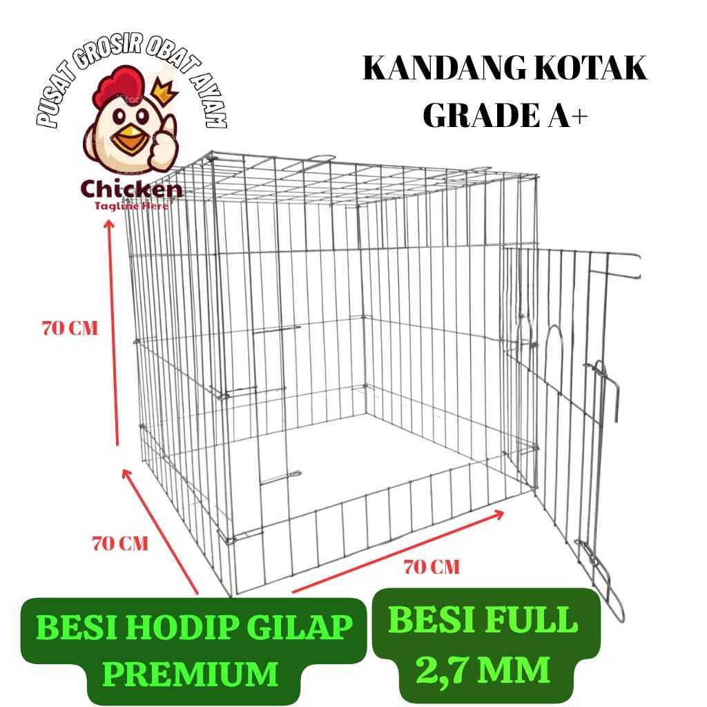 New KANDANG/KURUNGAN AYAM GALVANIS KOTAK 70X70X70 CM