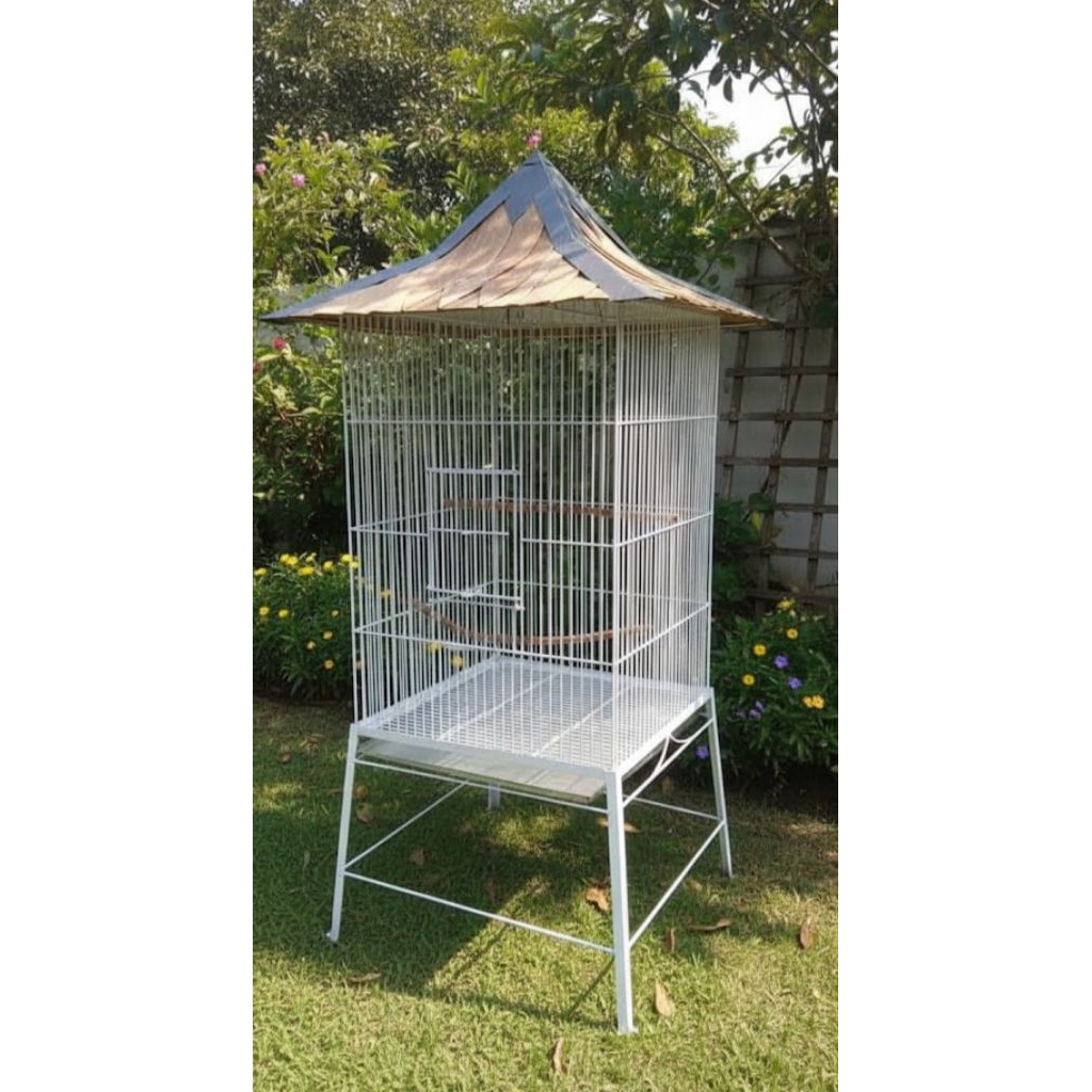 Sangkar Kandang Premium Besi Tebalnya Uk. 60cm Outdoor Untuk Burung Parrot Poksay Merpati Jalak Nuri