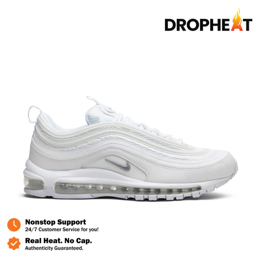 Sepatu Nike Air Max Airmax 97 Triple White Allwhite Sneakers Authentic