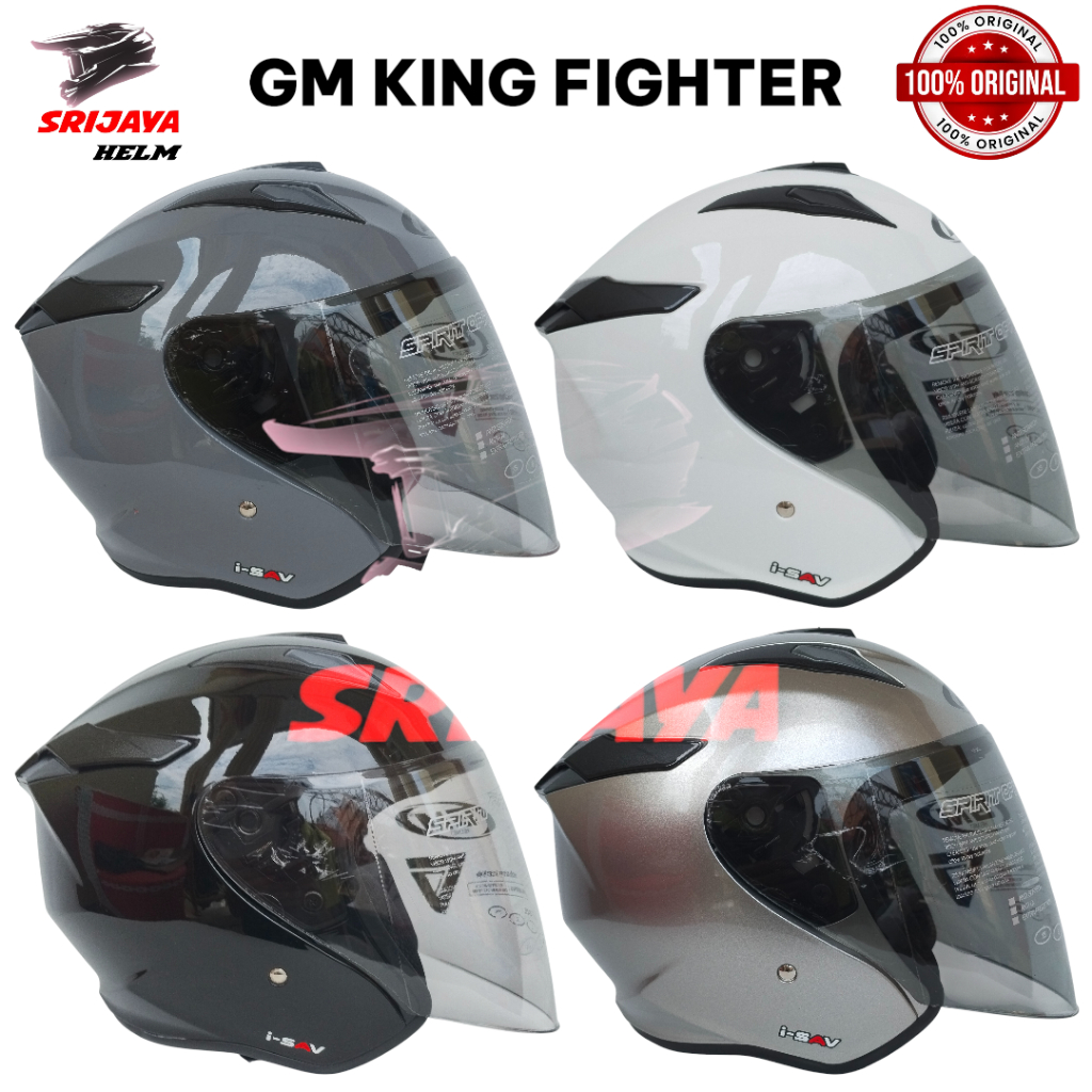 HELM GM KING FIGHTER ULTRA DARK GREY DAN GM PIGHER BASIC PRODUK ORIGINAL100%