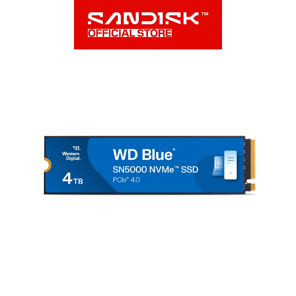 WD Blue SN5000 SSD 4TB PCIe Gen4 NVMe M.2 2280