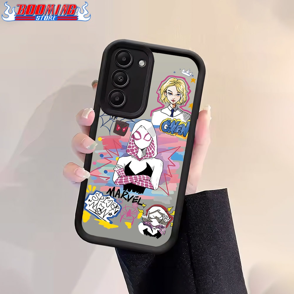 CASE KHUSUS Softcase Black Glass Premium Acrylic For REDMI 15C 15 Motif SPIDERMAN 1