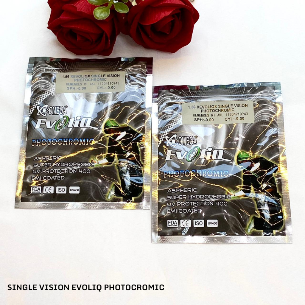 Lensa EVOLIQ PHOTOCROMIC Antiradiasi Minus/Normal (SPH/CYL/+/KRYPTOK(BIFOCAL/PROGRESIVE)