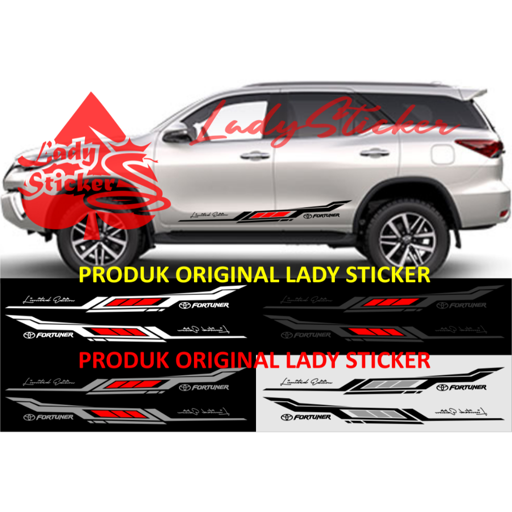 Cutting sticker mobil fortuner sticker stiker mobil toyota fortuner