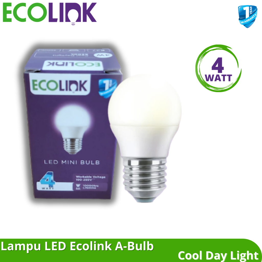 Lampu Led Ecolink Minibulb 4 Watt Fitting E27 Ecolink 4 Watt Original