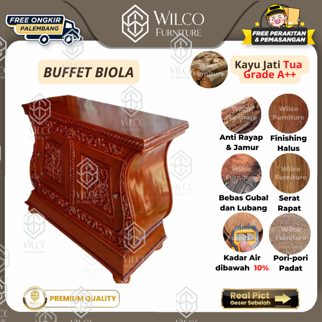 Buffet Biola Jati Jepara | Meja Buffet TV Jati Jepara | Rak TV Biola Jati jepara