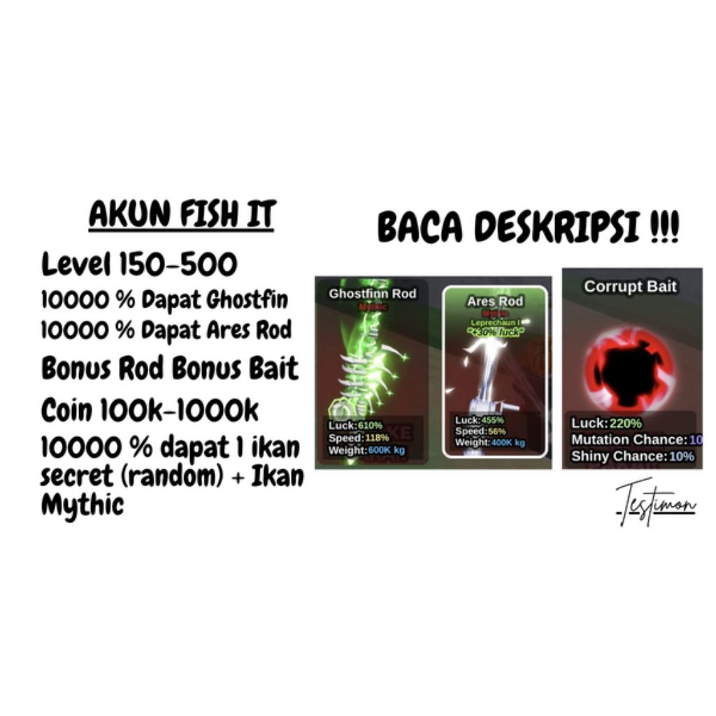 Akun Fish It Ghostfin Rod