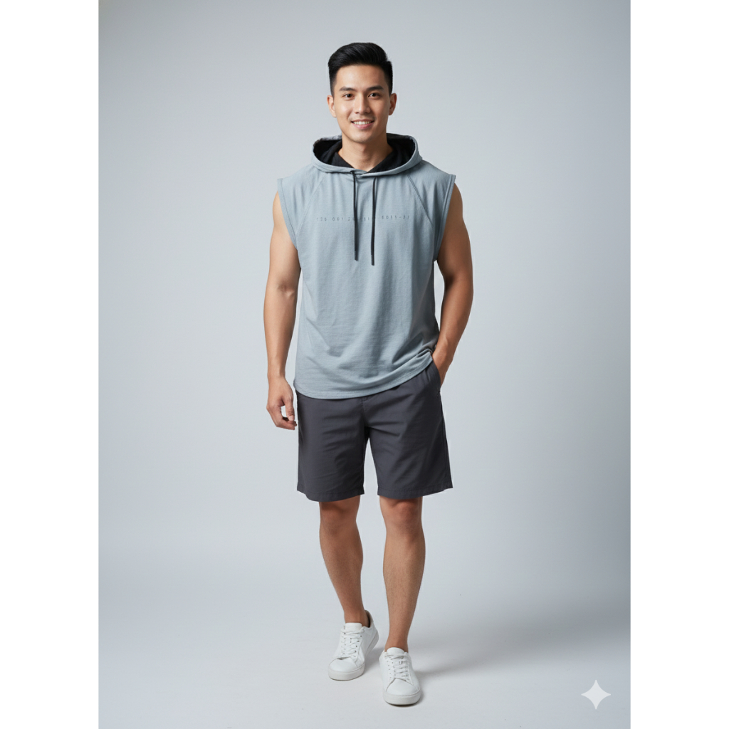 [HM-62] H*M T-Shirt Sport Hoodie Men | Kaos Olahraga Hoodie Pria