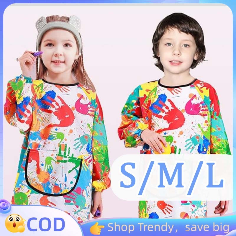 Apron Lukis Anak Celemek Lukis Anak Apron Anak Waterproof Kids Painting Apron