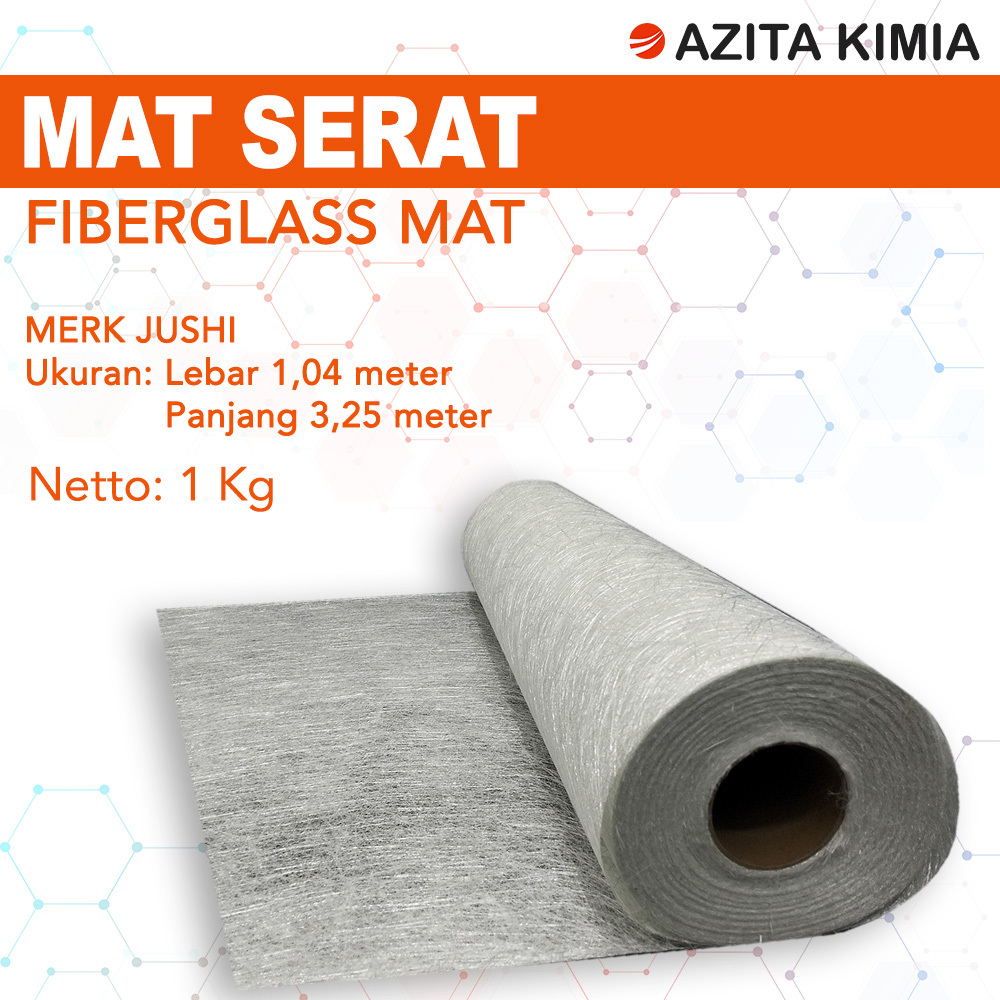 Mat Serat Jushi Mat 300/Fiberglass Mat/Serat Fiberglass/Serat Aquaproof/Serat Anti Bocor 1 Kg/1 M