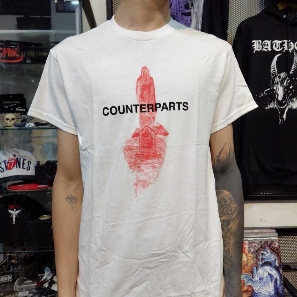 T Shirt Band Official COUNTERPARTS - MISERABLE (WHITE) Original