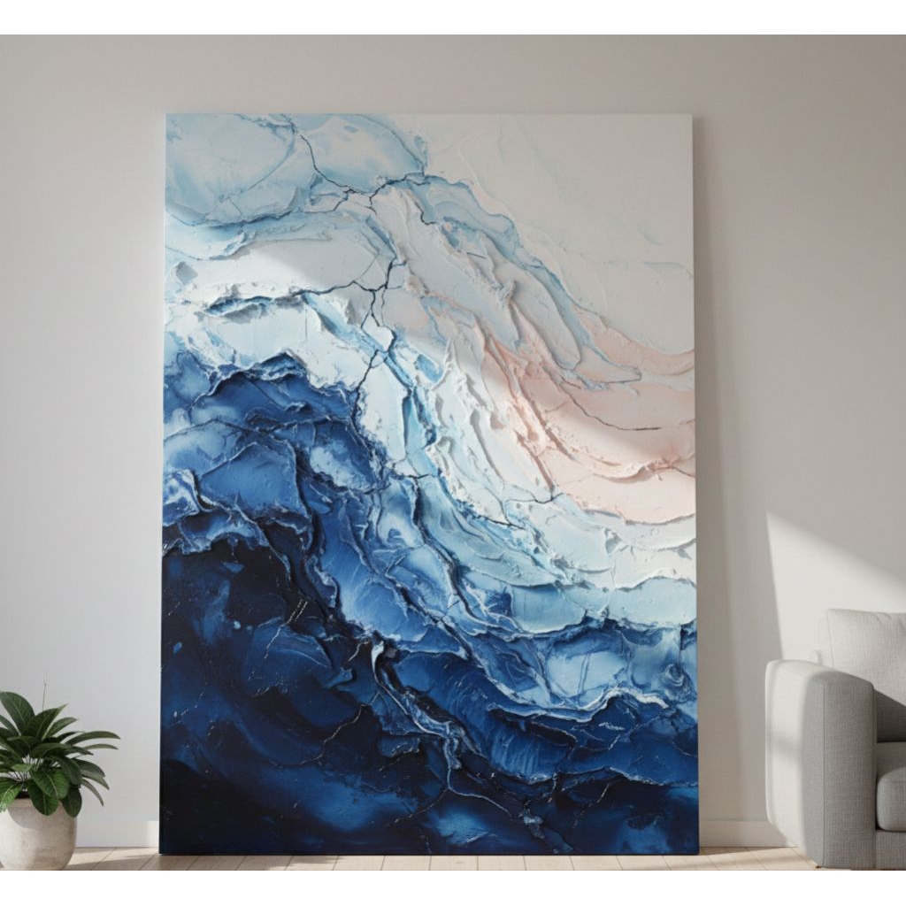 MONCH DESIGN | OCEAN DRIFT – ABSTRACT PRINTED ART WALL IN MDF (No Frame) | Printed Art Wall | Art Wa