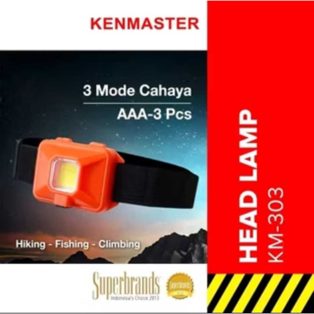 Senter ,Senter Kepala,  Senter Kenmaster NEW Senter Kepala - Head Lamp KM-303 , KM- 302 Sensor Lampu