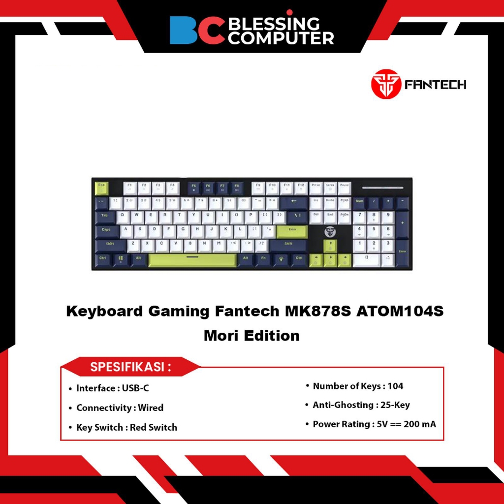 fantech ATOM-104S MORI Mechanical Keyboard Full Size