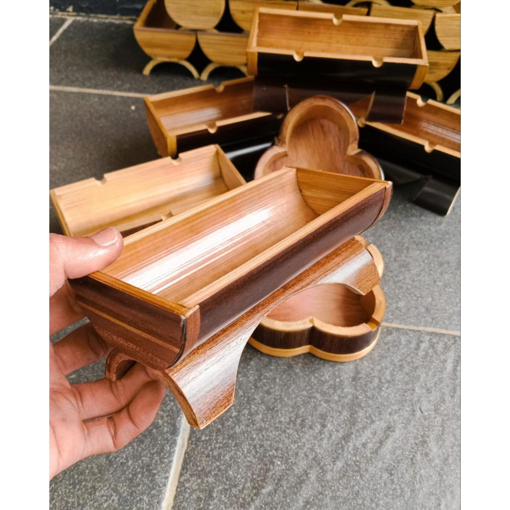 Asbak bambu hitam type panjang