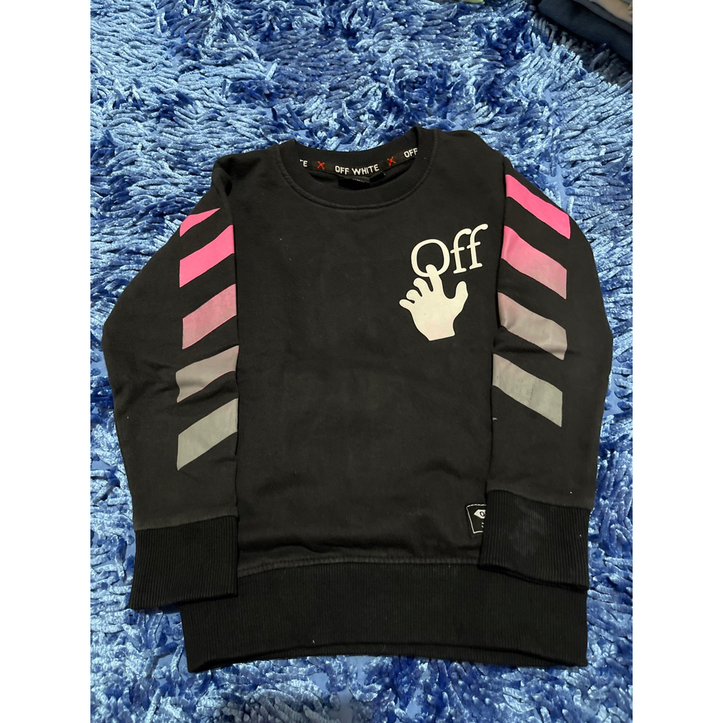 atasan/crewneck/CN off white anak cowok 2 th warna carcoal/ celana pendek (tag 110)