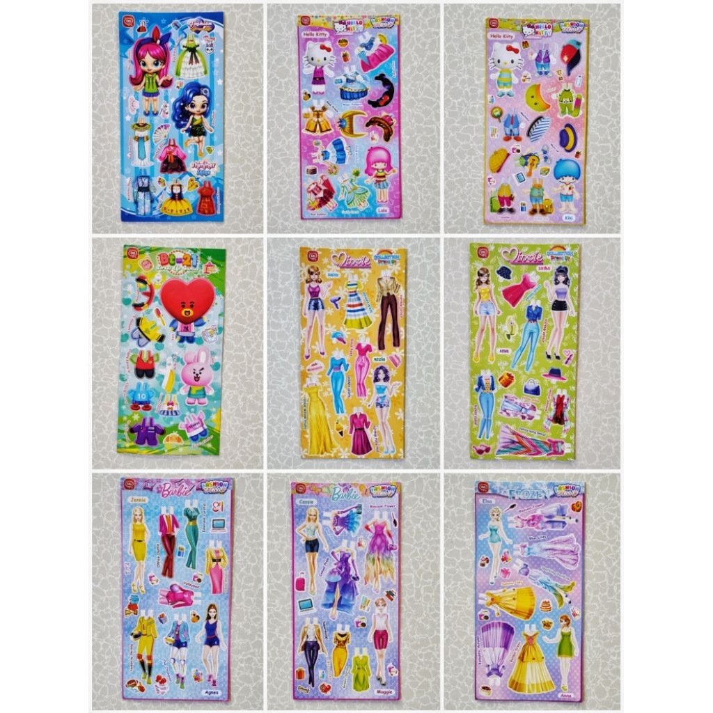 Mainan jadul bongkar pasang baju kertas paper doll