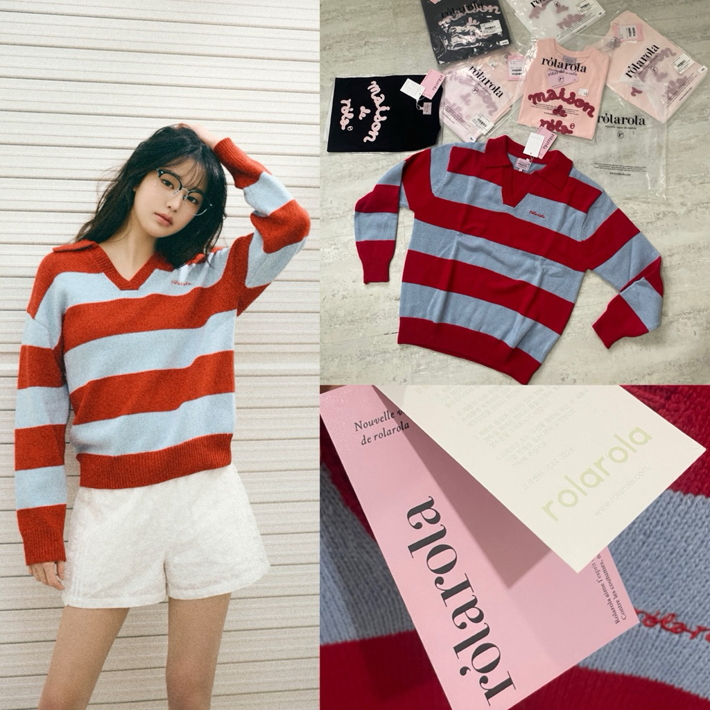 Stripe Knit Sweater ROLAROLA x Jang Won Young Sweater Rajut