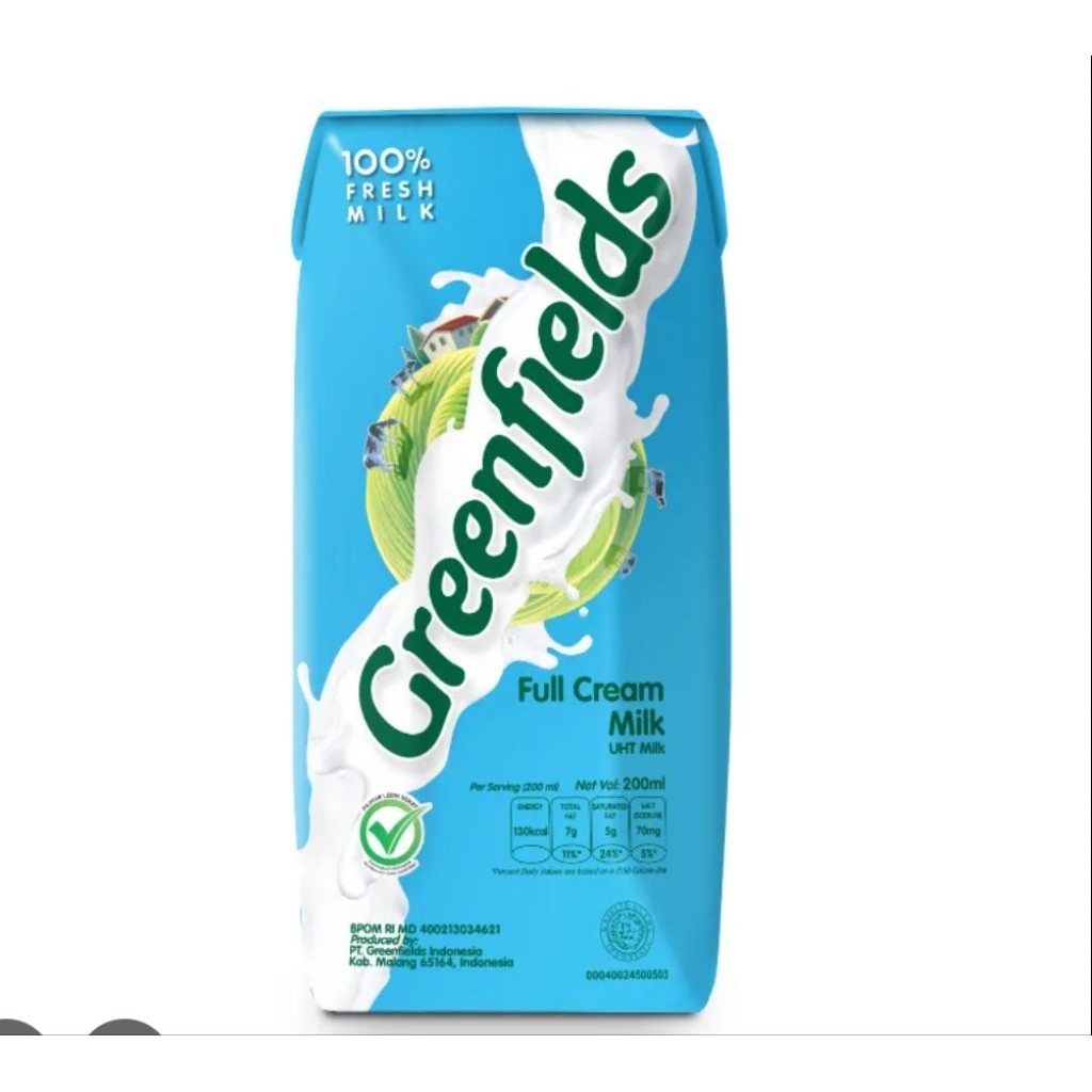 Greenfields Susu UHT Full Cream Kotak 200 ml