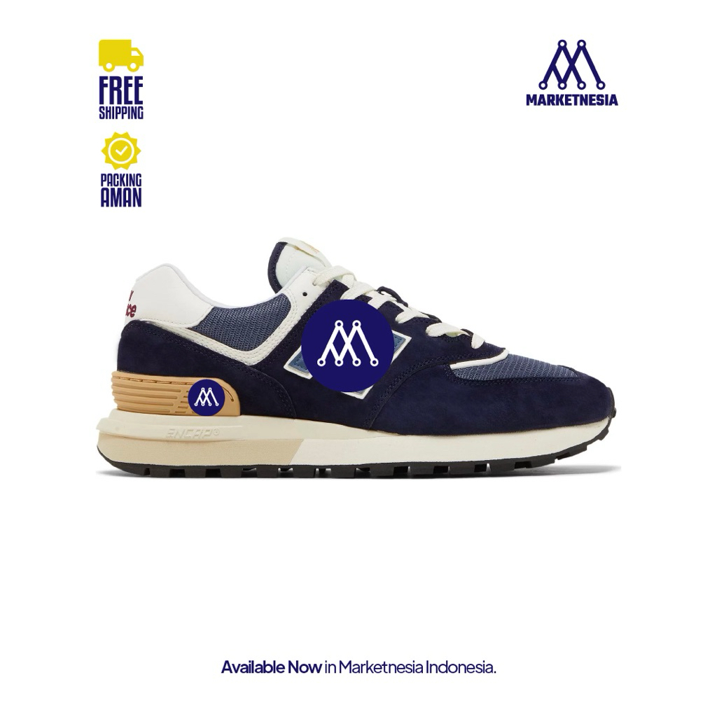 Sepatu 574 Legacy Navy White Begie 100% BNIB