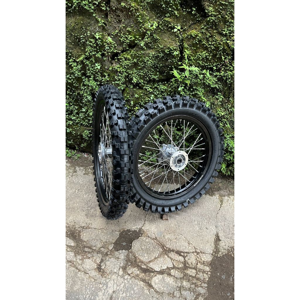 Roda Set Trabas KLX 18/21 Tromol Supercopy Velg TDR Ban Primax Godzilla Baru Murah Ring 18-21