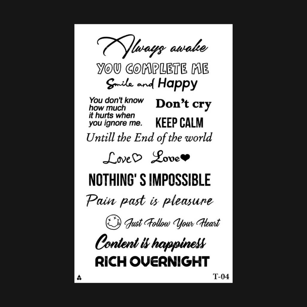 TM-Sticker tattoo temporary semi permanen Tulisan 04