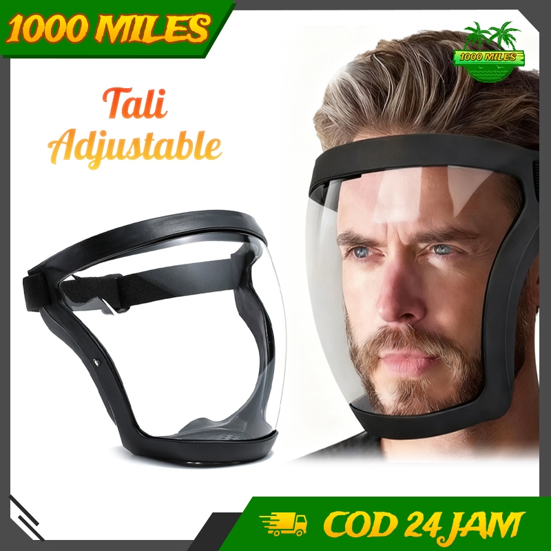 Pelindung Wajah Transparan Full Face Anti Kabut Hujan Adjustable Motor Sepeda Aktivitas Outdoor