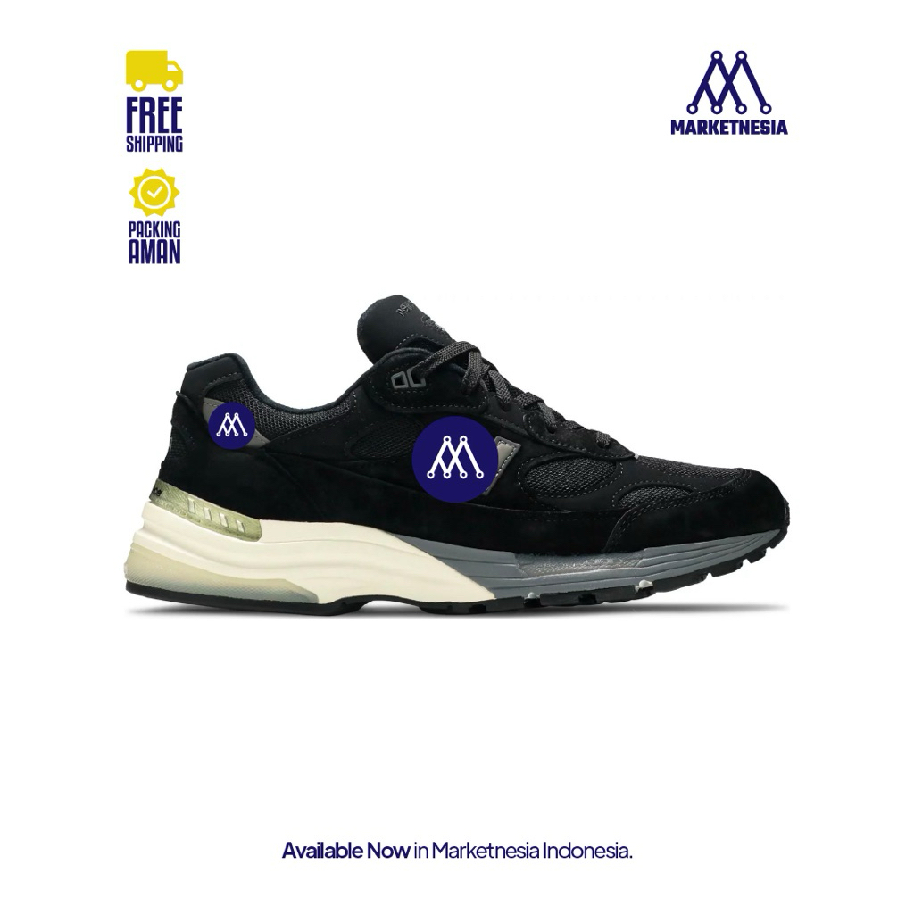 Sepatu 992 Black Grey 100% BNIB