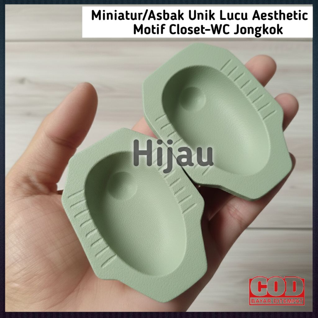 Miniatur / Asbak Unik Lucu Aesthetic Motif Closet-WC Jongkok Hijau