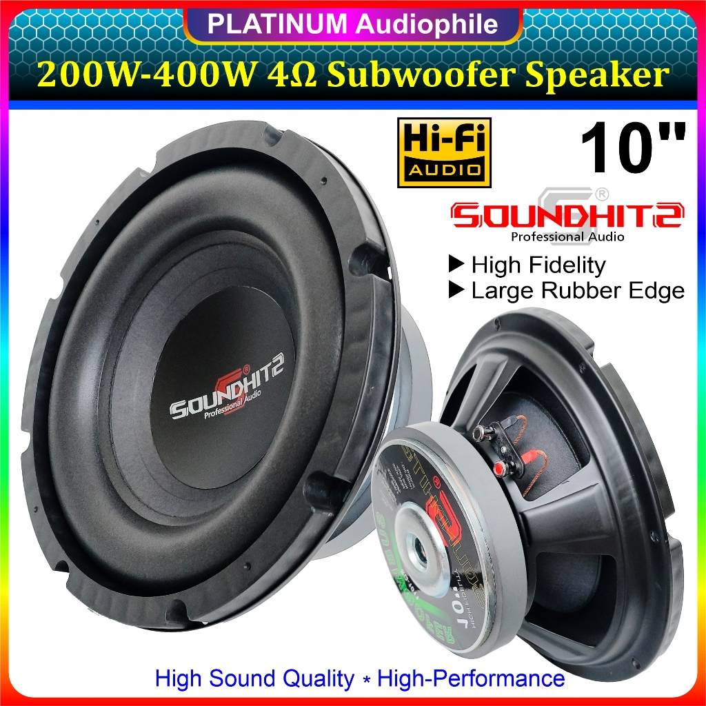 Speaker Subwoofer 10 Inch 4 ohm 200W-400W LOW BASS 10" Hifi Speker Soundhits SQ-1011