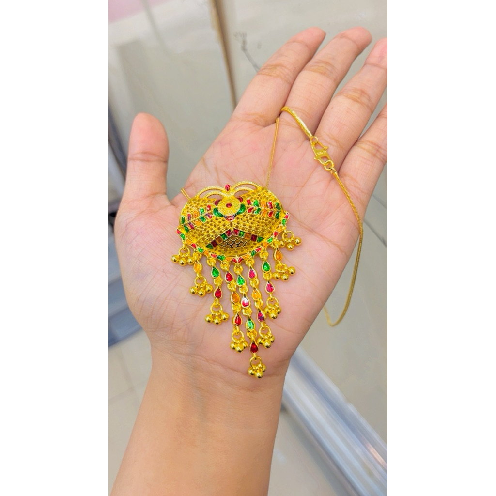 k02 kalung bros Dubai lapis emas kuningan tembaga ukuran sedang