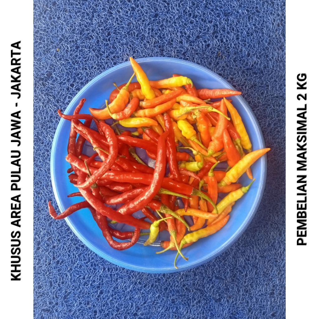 Cabe Rawit + Keriting Campur Kiloan 1/2 kg 500gr Cabai Merah Segar Lombok Fresh
