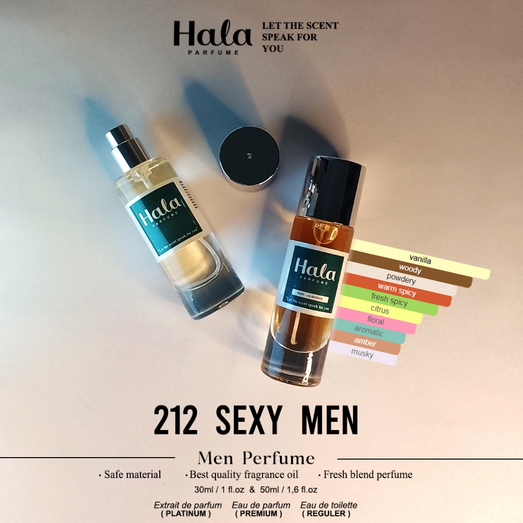 Parfum Pria Tahan Lama 212 Sexy Men 30 & 50 ML by Hala Parfum | Parfum Refill