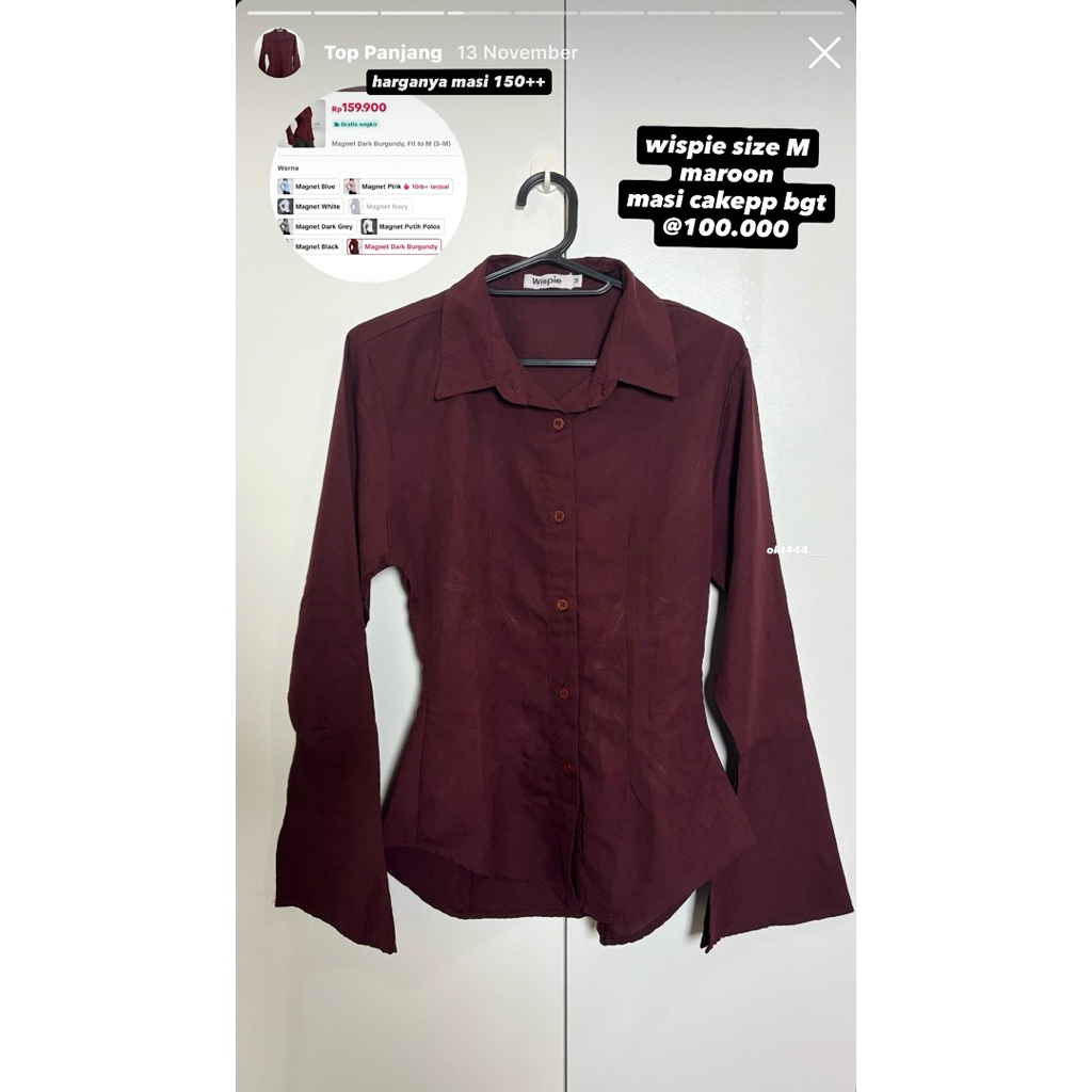 PL Kemeja Wispie Maroon Polos