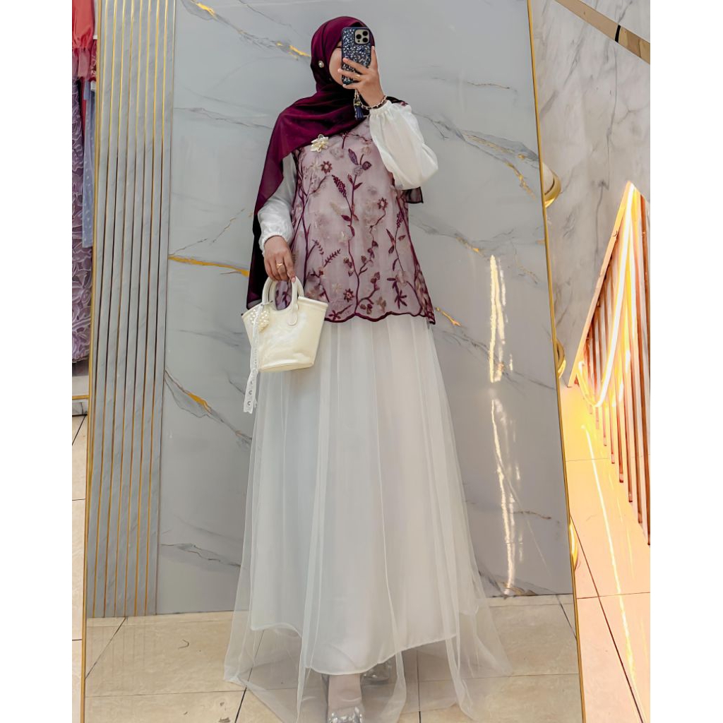 New Collection Dress Zahara SHR92 Burkat mix Tille