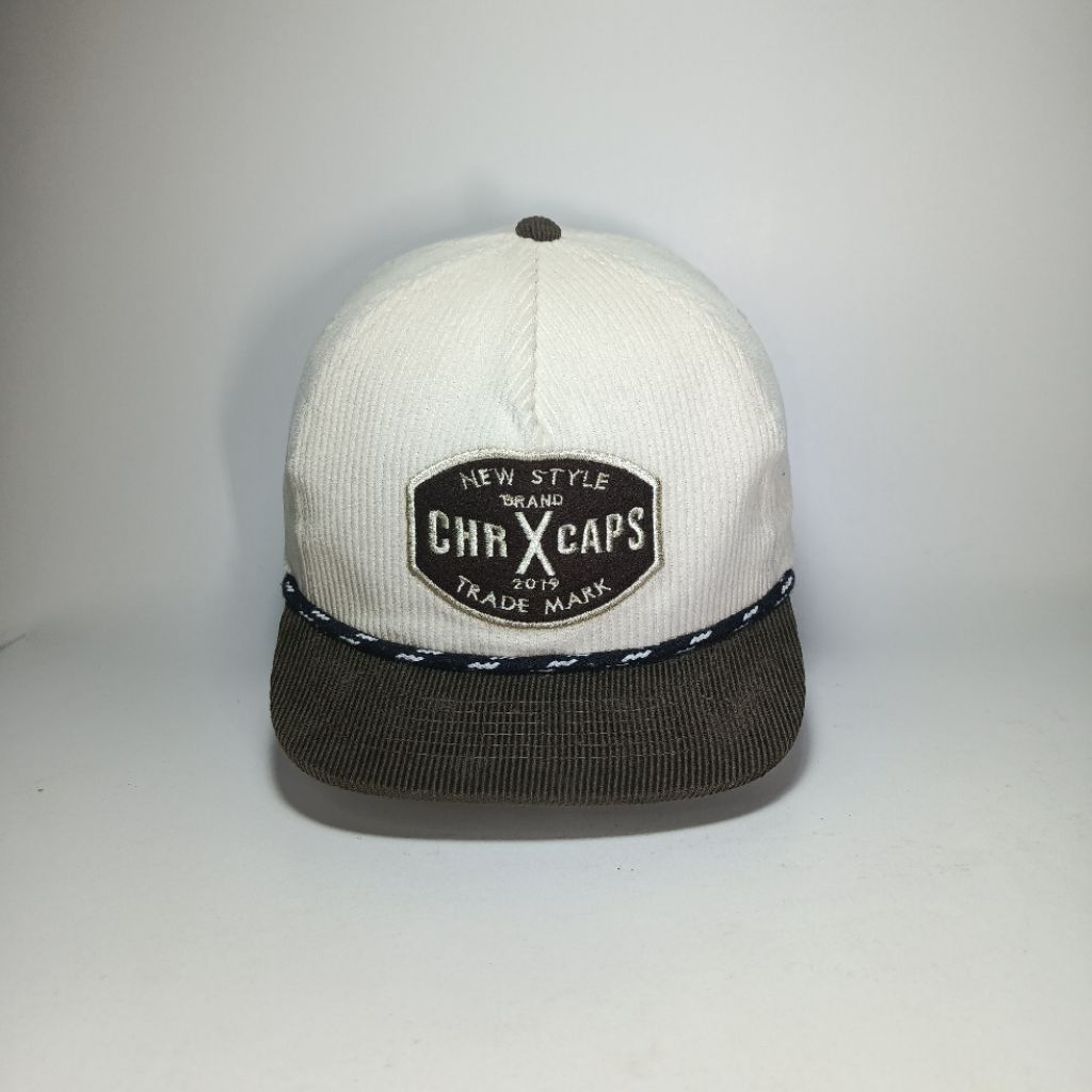 TOPI Ropheat Corduroy Dewasa Coklat Krem Original Chr