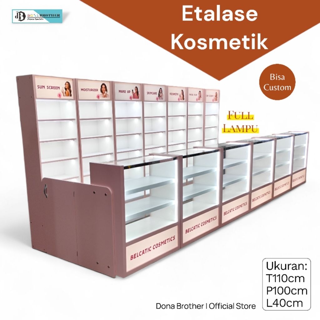 etalase kosmetik / etalase toko kosmetik custom