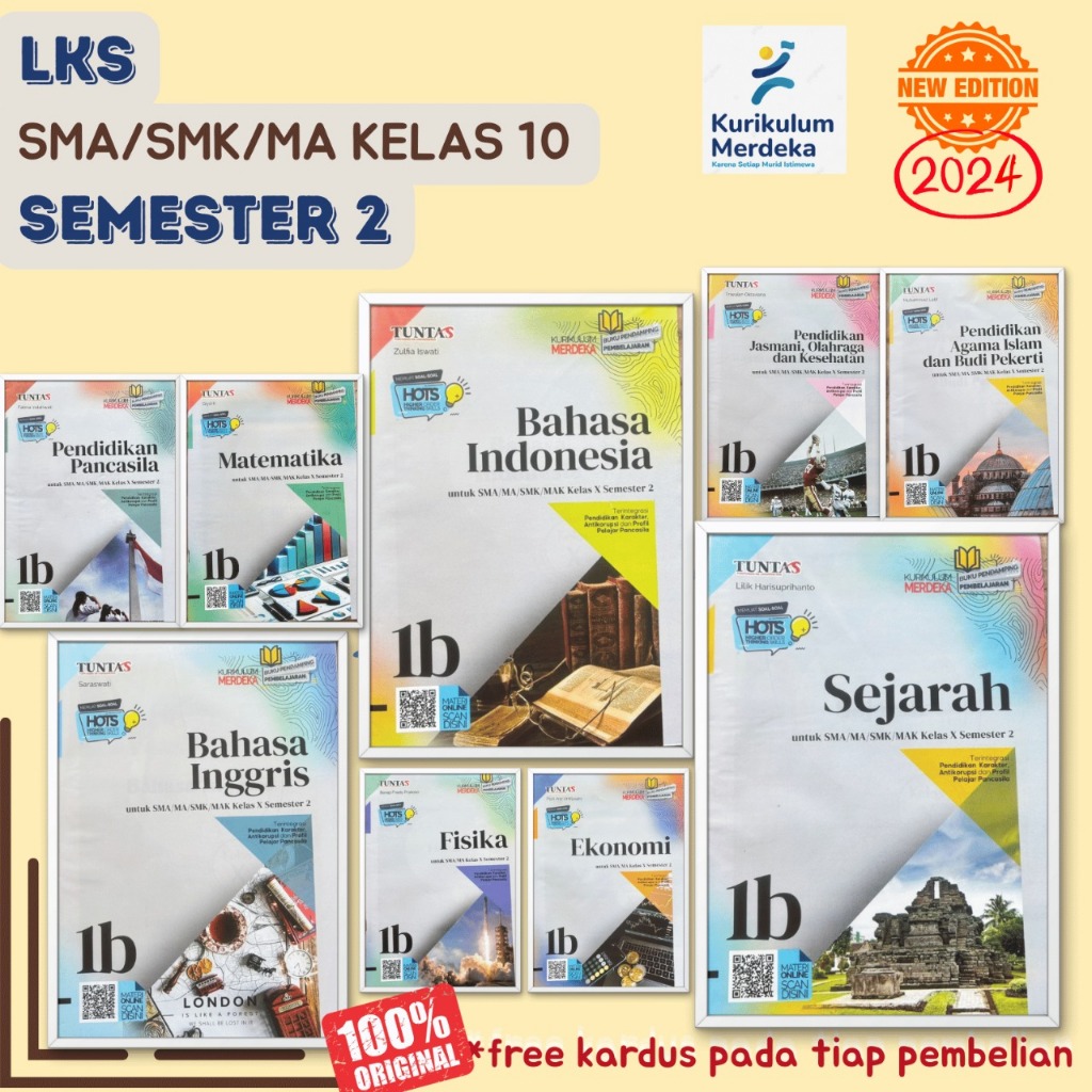 LKS TUNTAS SEJARAH MATEMATIKA, BAHASA INDONESIA,PKN, BAHASA INGGRIS KELAS 10 UNTUK SMA/MA/SMK/MAK KU