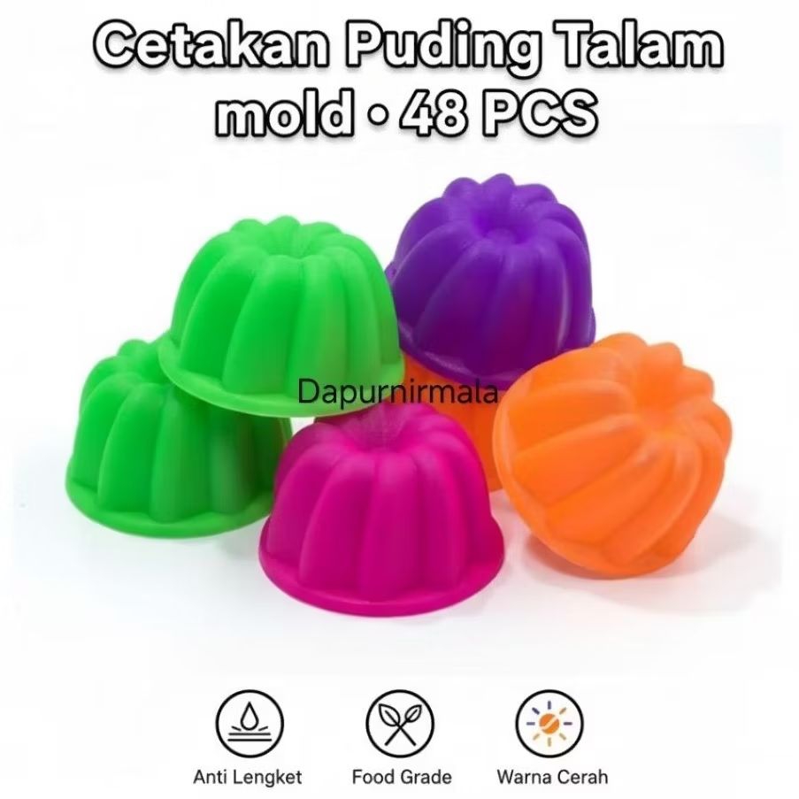 Cetakan Kue Talam Plastik Diameter 5,5cm – Cetakan Puding Mini / Agar Agar Warna Warni