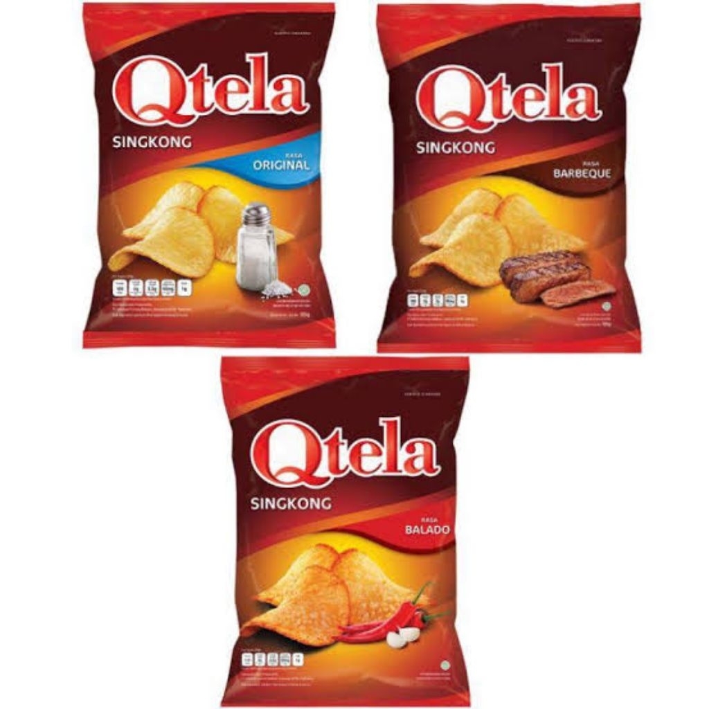 QTELA KERIPIK SINGKONG RASA ORIGINAL | BARBEQUE | BALADO MURAH NETTO 60 GR