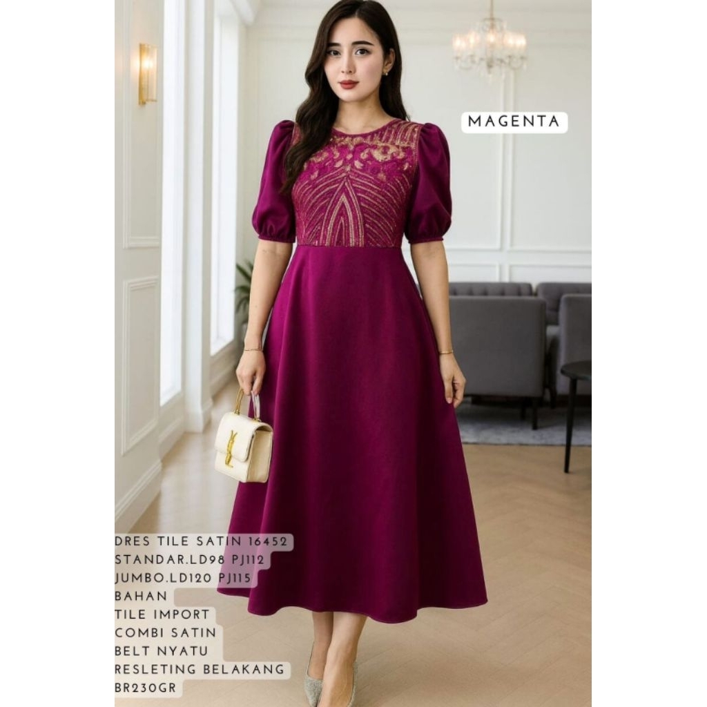 [standar-jumbo] DRES TILE SATIN 16452