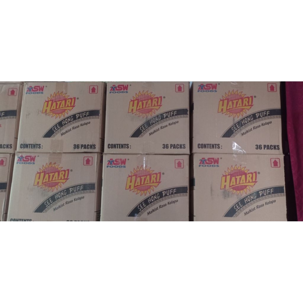 Hatari malkist see hong puff rasa kelapa 1 dus isi 36 pcs
