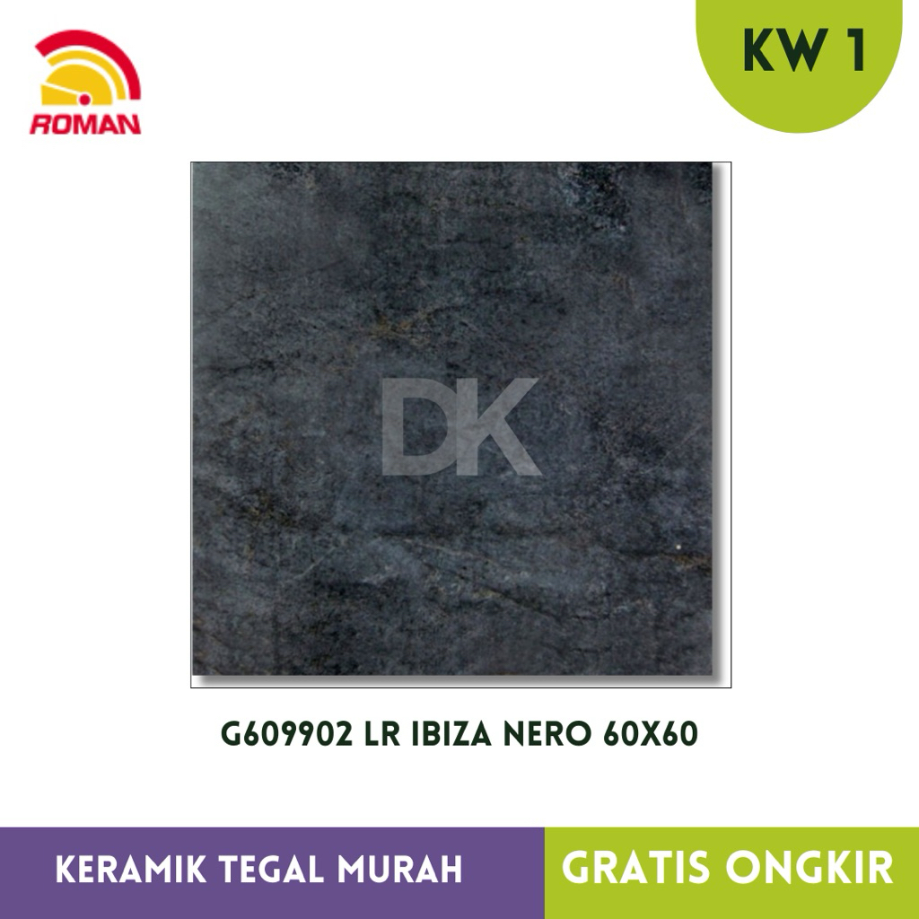 Granit Roman Hitam Matt 60x60 ibiza nero KW 1
