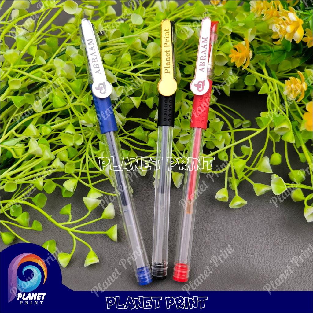 (WBC) Bolpoin Custom pulpen pena Custom Nama Grafir Laser | FREE Custom Nama/Logo | pulpen Bening Cu